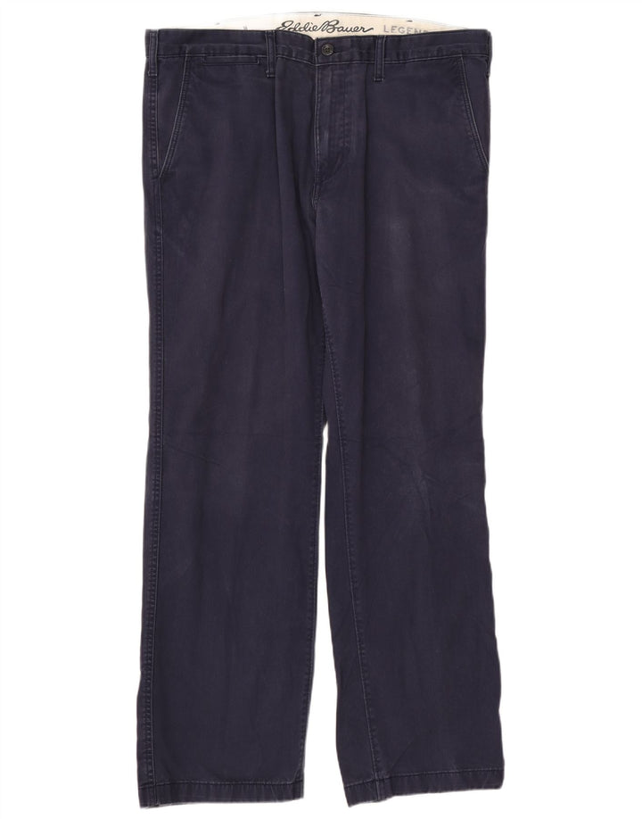 EDDIE BAUER Herren gerade Chinohose W38 L32 Marineblau