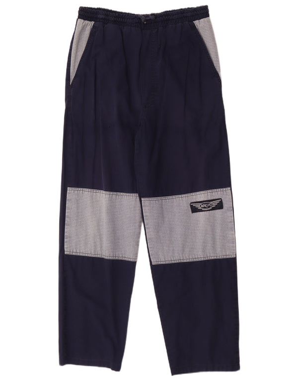 Macho Herren-Freizeithose, schmal zulaufend, W32, L30, marineblau, Colourblock-Baumwolle