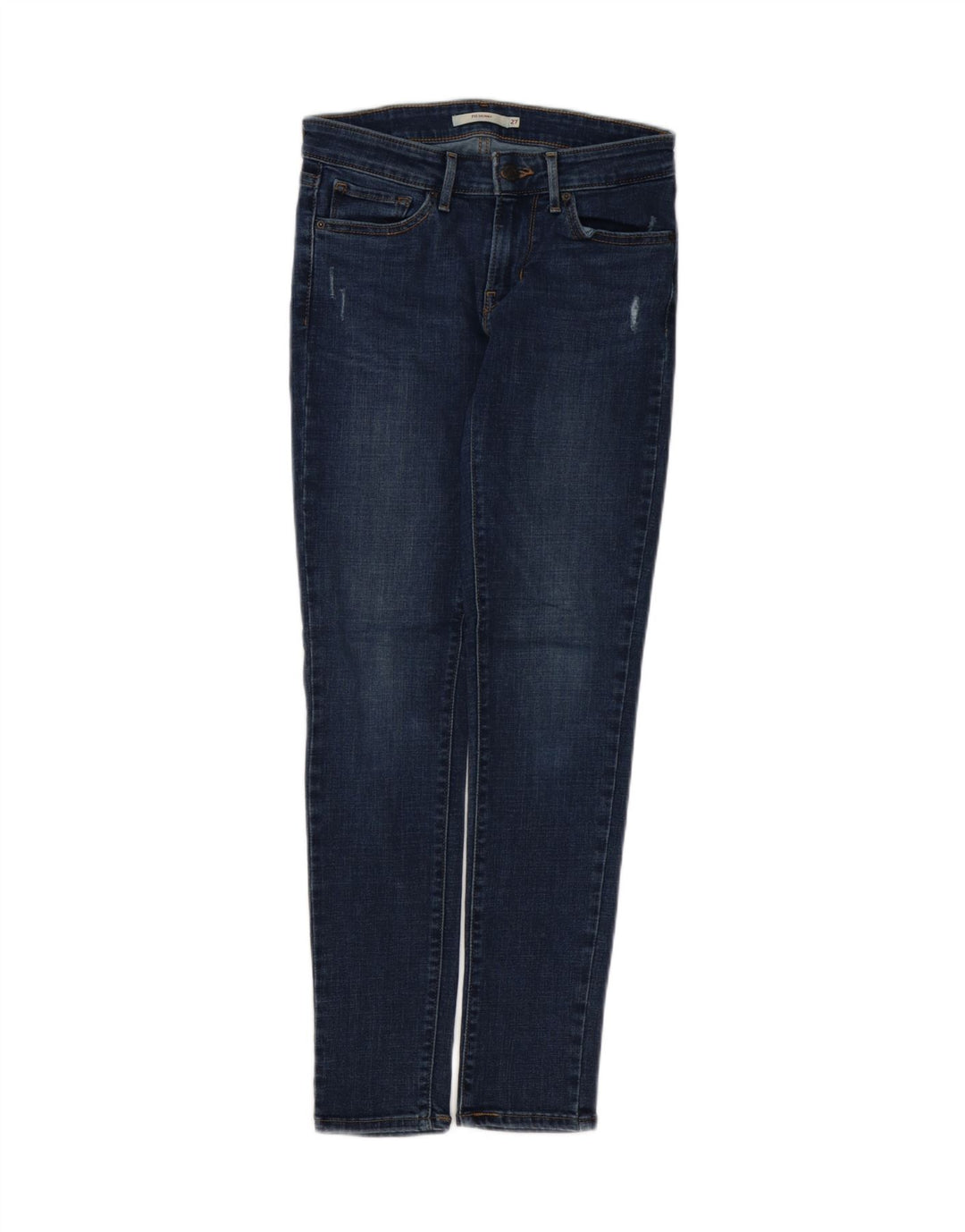 LEVI'S Damen 711 Distressed Skinny Jeans W27 L29 Blaue Baumwolle