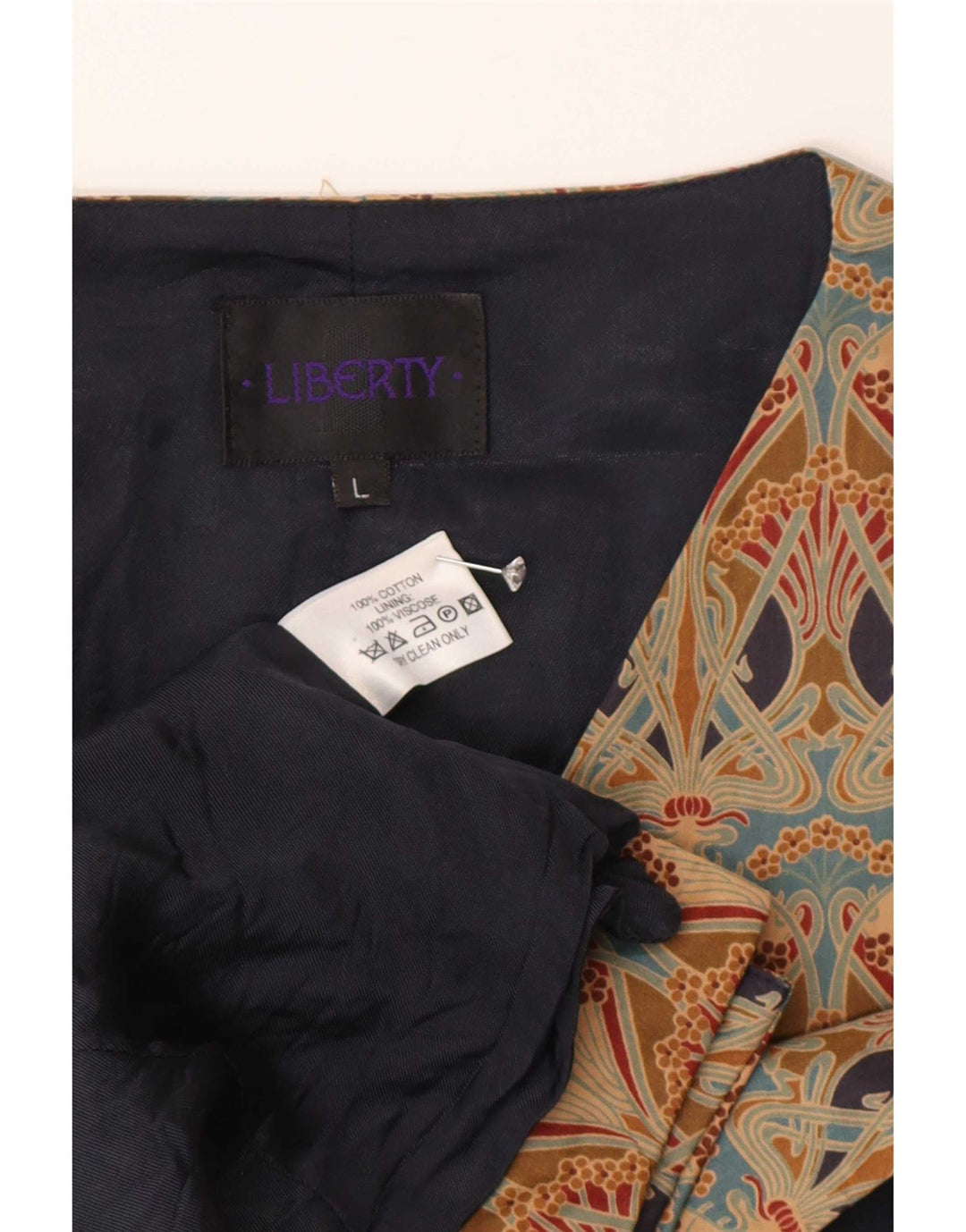 Liberty Herrenweste, groß, beige, geblümte Baumwolle