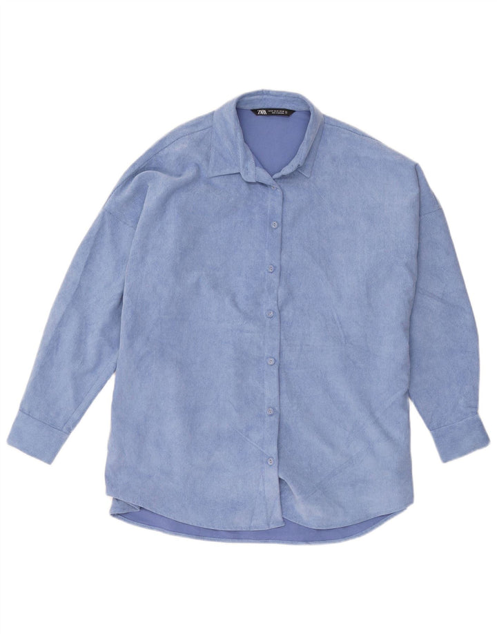 Zara Herren-Oversize-Hemd, Gr. 6, XS, Blau