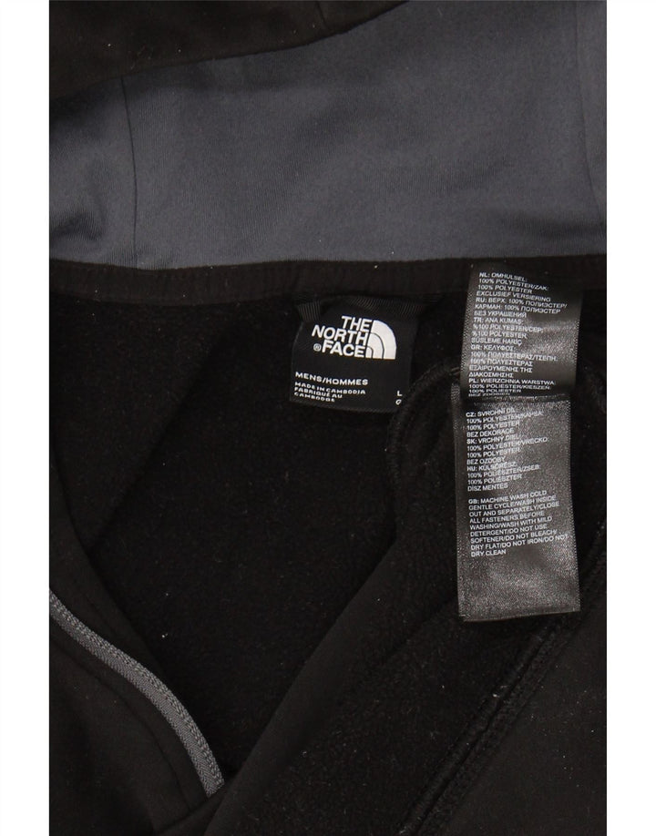 The North Face Herren-Kapuzenpullover mit Reißverschluss am Hals, groß, aus schwarzem Polyester