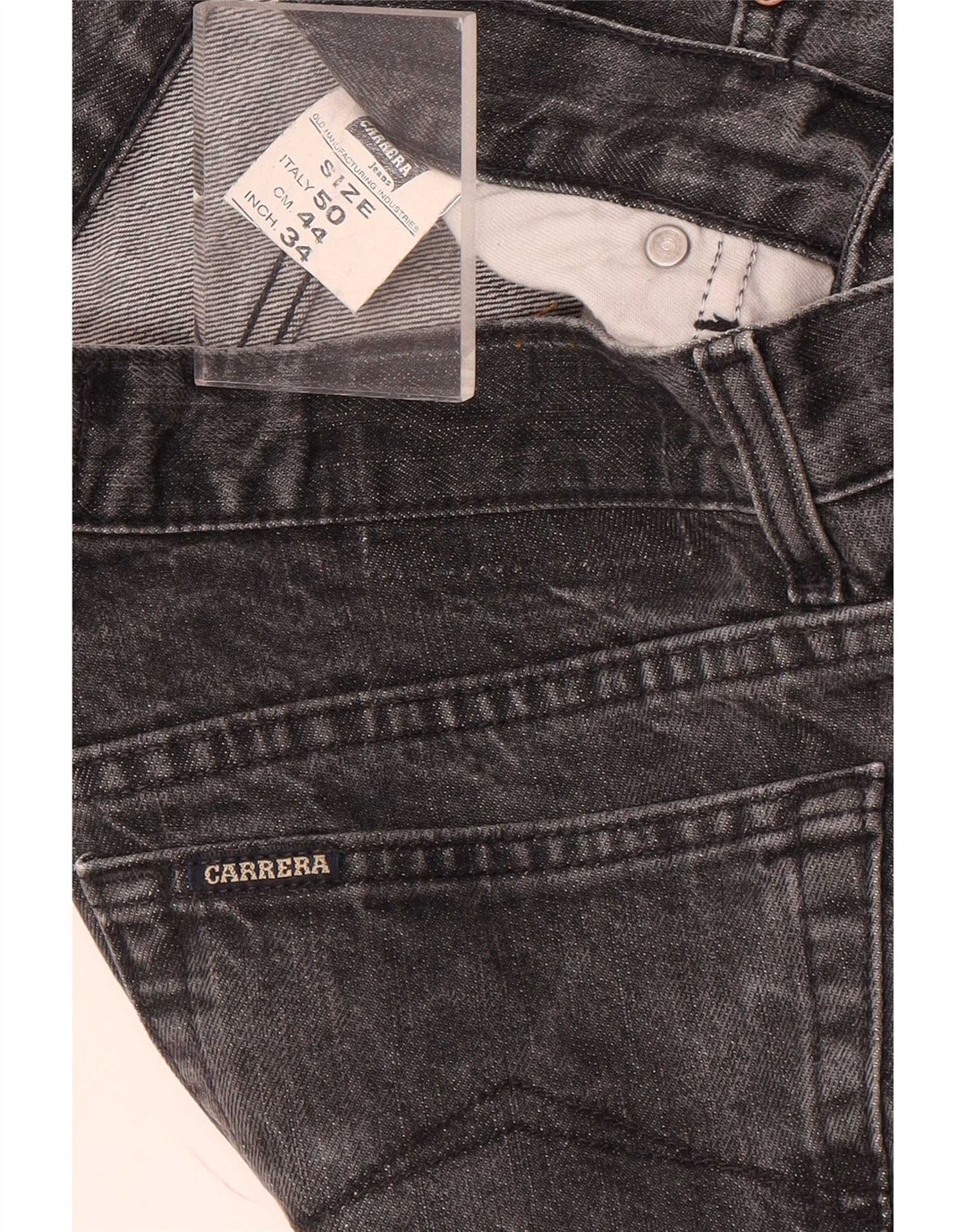 Carrera Herren Straight Jeans W34 L30 Graue Baumwolle