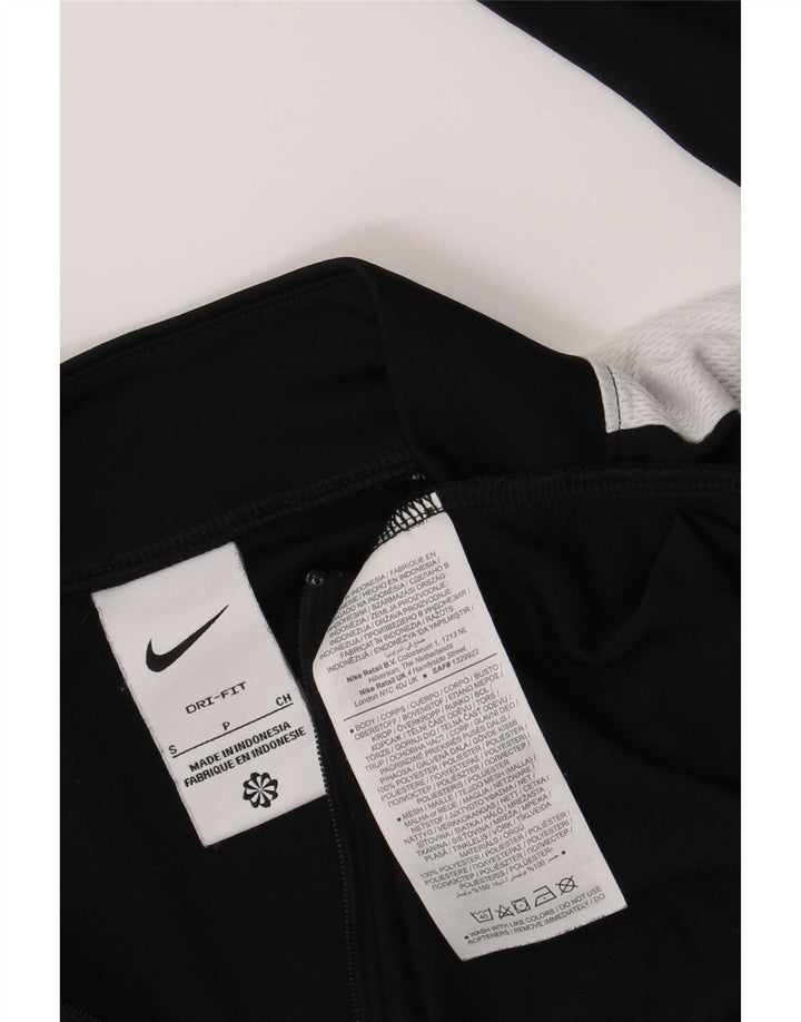 Nike Herren Dri Fit Zip Neck Top Langarm Klein Schwarz Farbblock