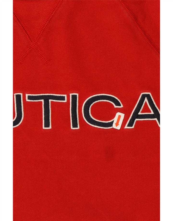 Nautica Herren-Sweatshirt mit Grafik, mittelrote Baumwolle
