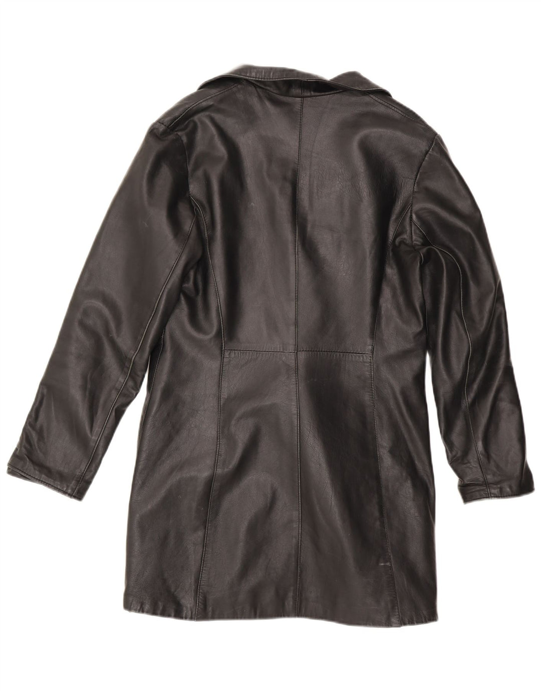 Vintage Damen Ledermantel IT 46 Großes schwarzes Leder