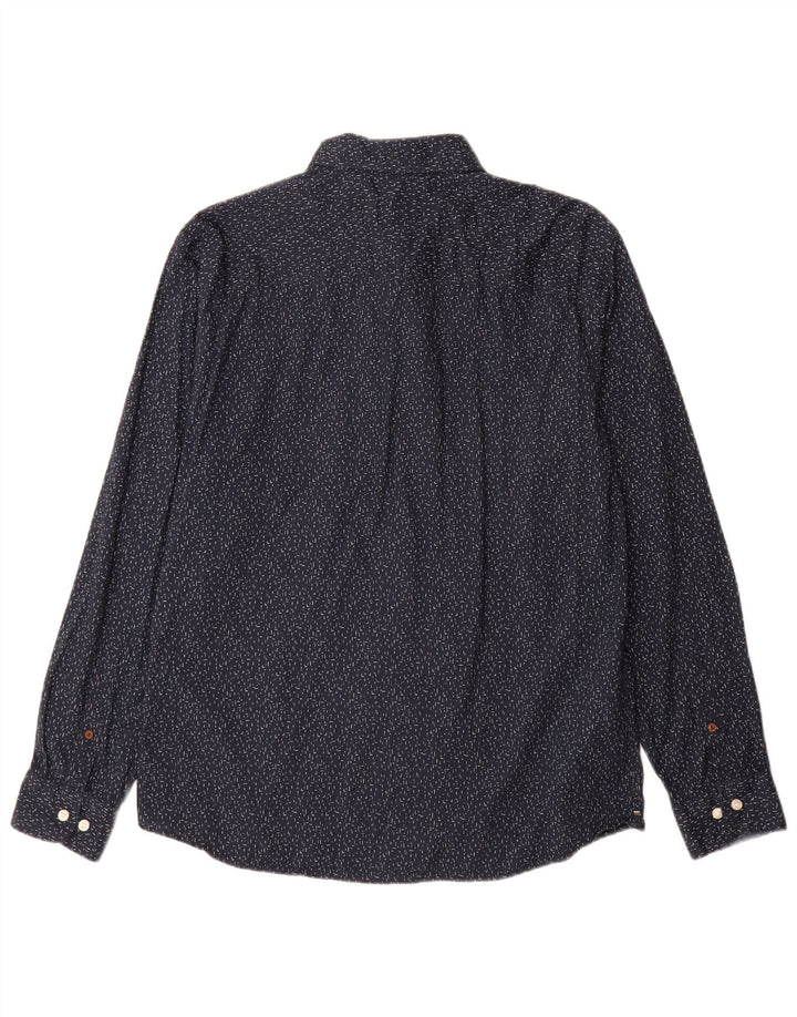 Jack & Jones Herrenhemd XL Marineblau gepunktete Baumwolle