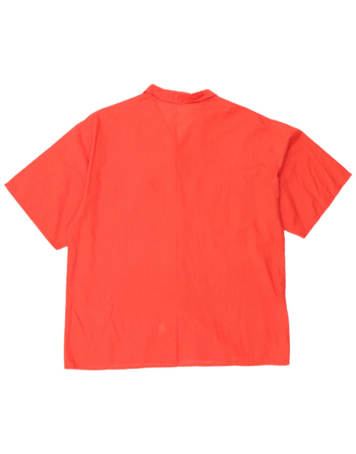 Vintage Damen Kurzarmshirt IT 46 Große rote Baumwolle