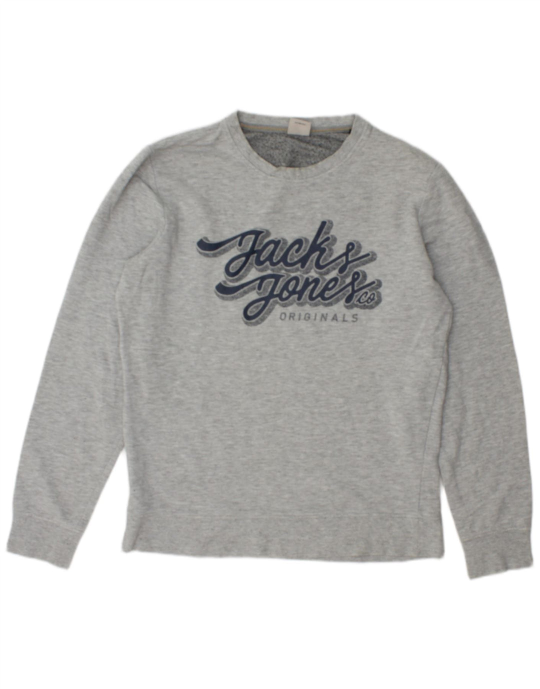JACK & JONES Herren-Sweatshirt mit Grafik, mittelgrau gesprenkelte Baumwolle