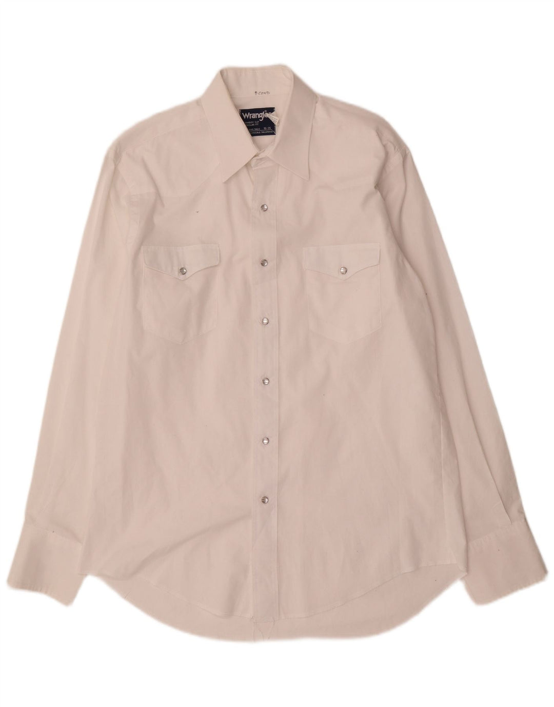 Wrangler Herren-Hemd, groß, Größe 16, groß, weißes Polyester