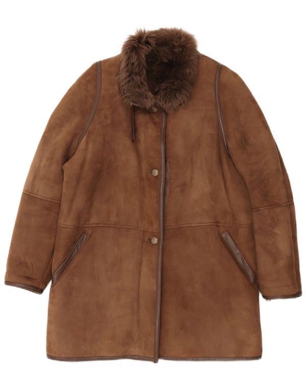 Vintage Damen Lammfellmantel EU 42 XL Braun
