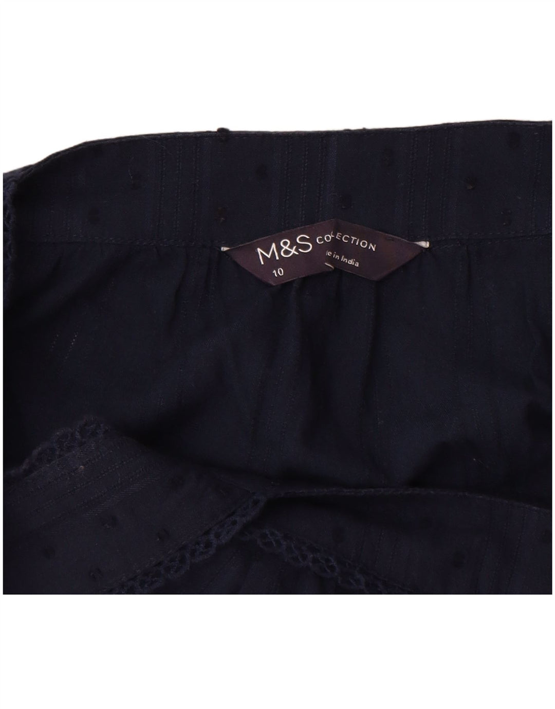 Marks & Spencer Damen Ärmelloses Cami Top UK 10 Small Marineblau gepunktet