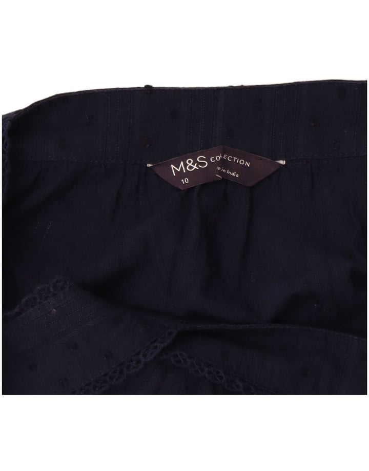 Marks & Spencer Damen Ärmelloses Cami Top UK 10 Small Marineblau gepunktet