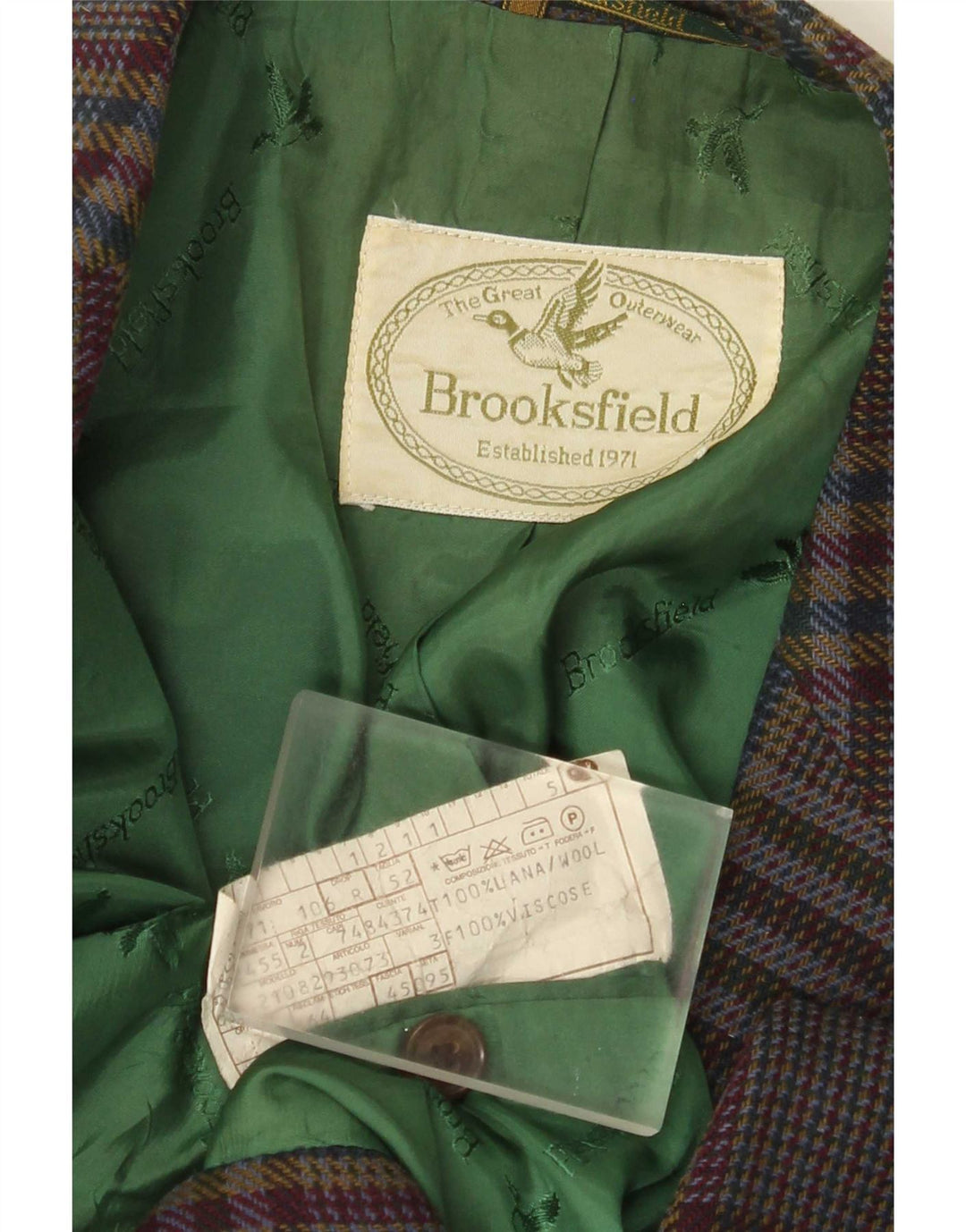 Brooksfield Herren-Blazer mit 2 Knöpfen, IT 52 XL, braun karierte Wolle