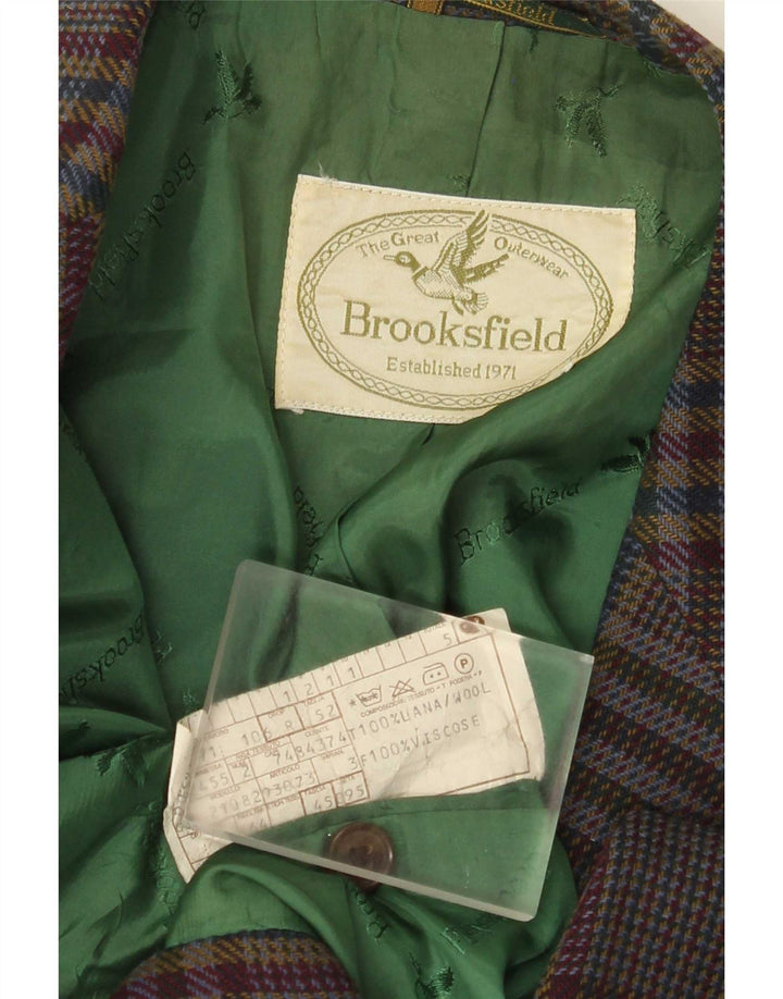 Brooksfield Herren-Blazer mit 2 Knöpfen, IT 52 XL, braun karierte Wolle
