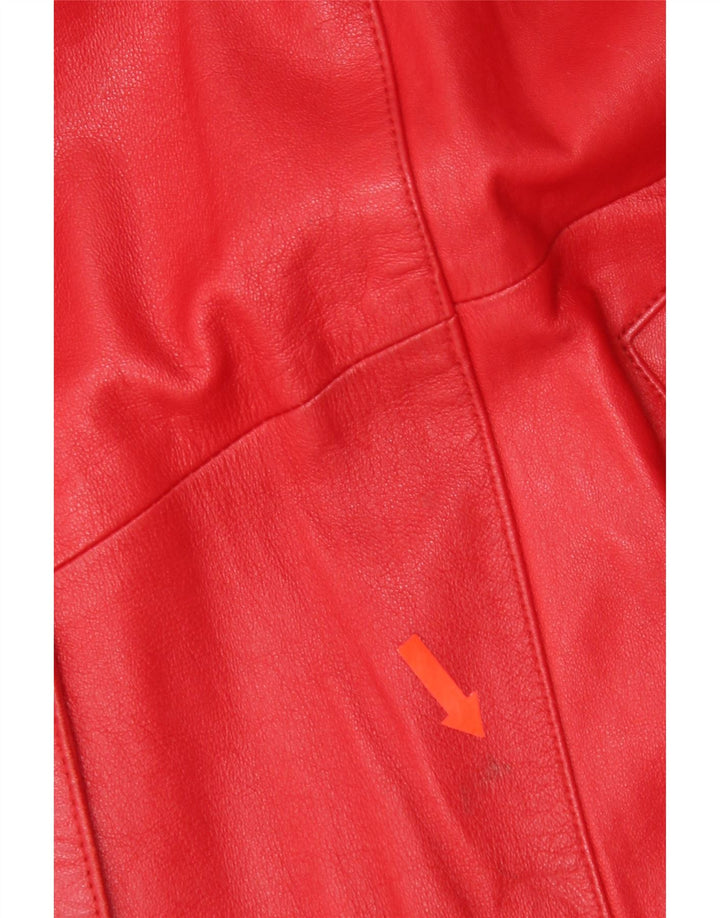 D'Enver Damen Ledermantel UK 18 XL Rotes Leder