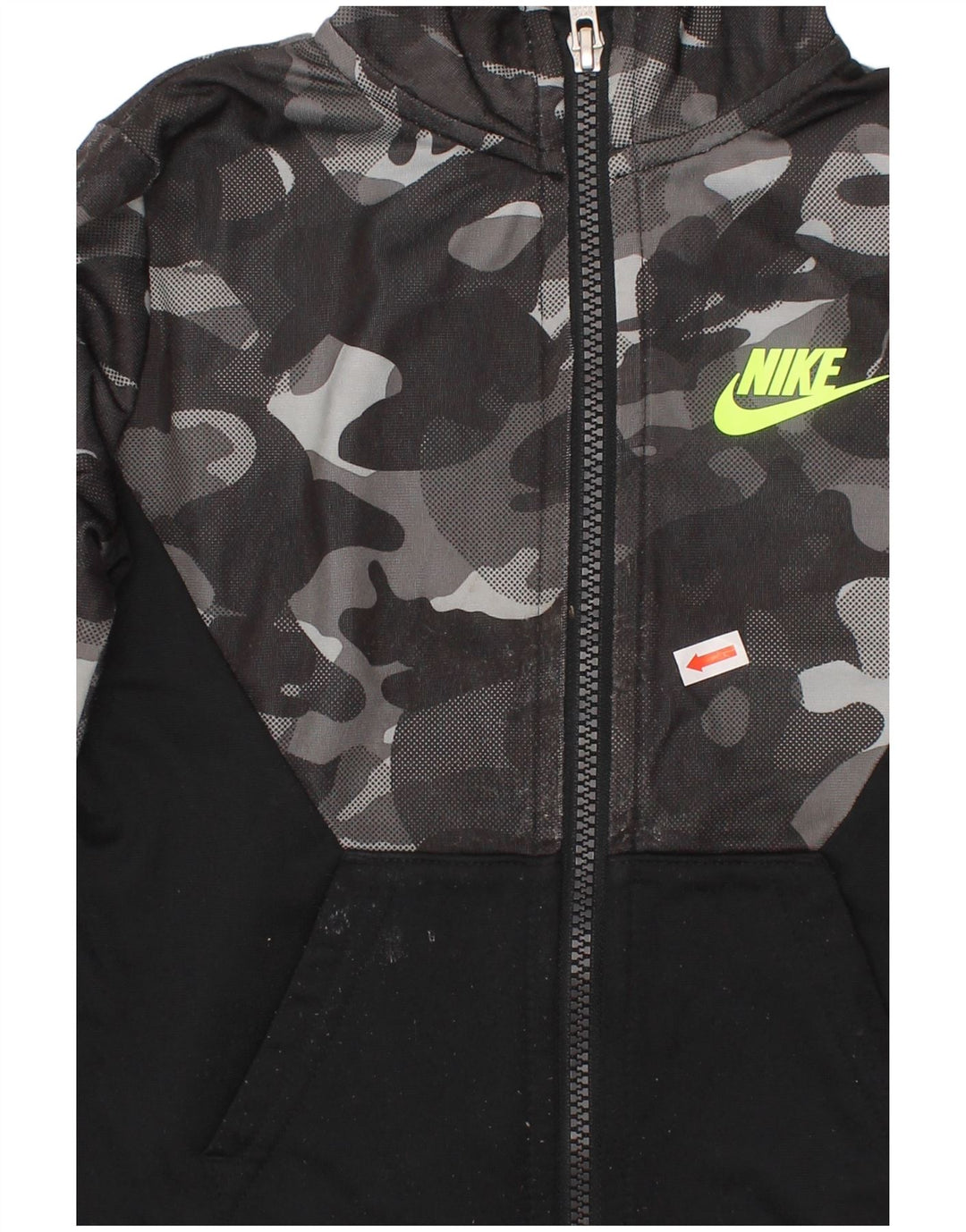 NIKE Jungen-Trainingsanzug, Oberjacke, 3–4 Jahre, schwarzes Camouflage-Polyester