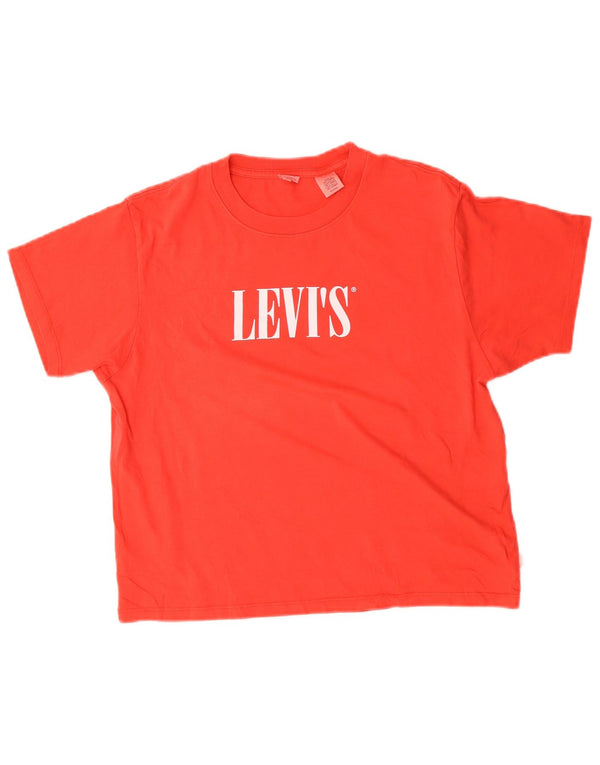 Levi's Womens Oversized Graphic T-Shirt Top UK 6 XS Red