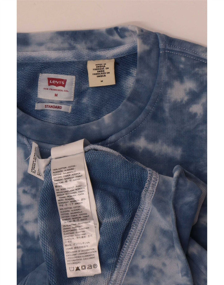 Levi's Herren-Sweatshirt mit Standard-Passform, mittelblaue Batik-Baumwolle