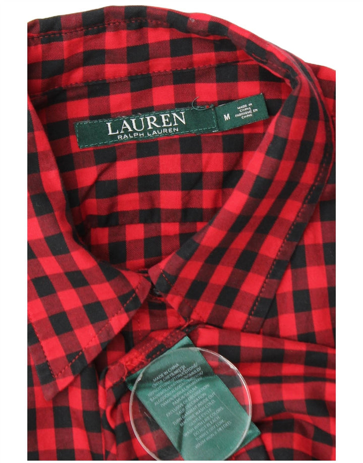 Ralph Lauren Damen-Hemd UK 14 aus mittelroter Gingham-Baumwolle