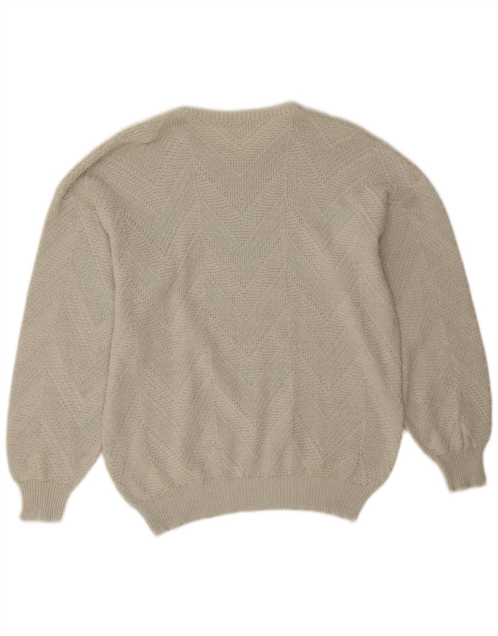 Vintage Herren Pullover mit Rundhalsausschnitt, Größe L, Grau