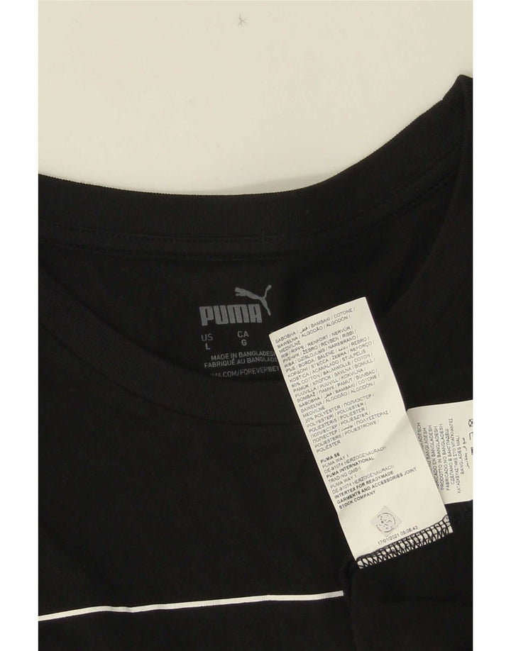 Puma Herren T-Shirt mit Grafik, groß, aus schwarzer Baumwolle