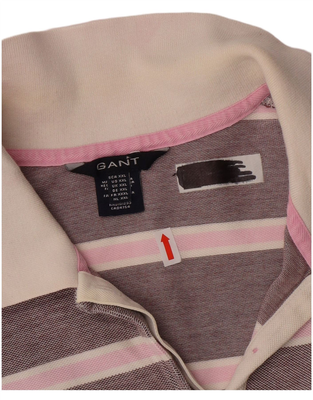 Gant Damen-Poloshirt mit normaler Passform, UK 20 2XL, grau gestreift, Baumwolle, klassisch