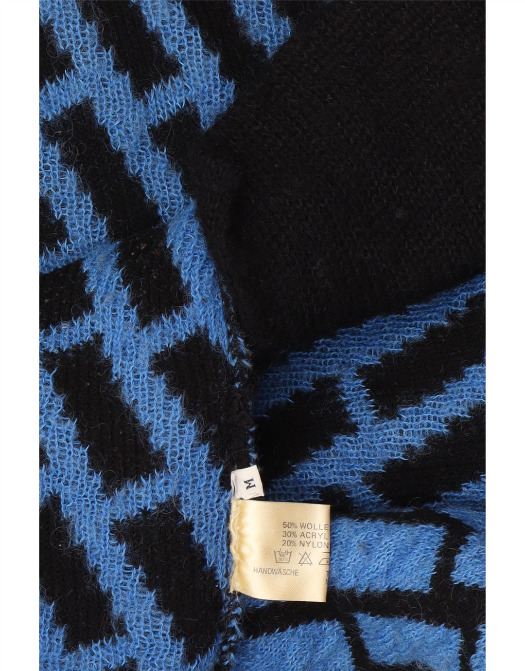 Vintage Damen Longline Oversized Cardigan Pullover UK 14 Mittelblau kariert
