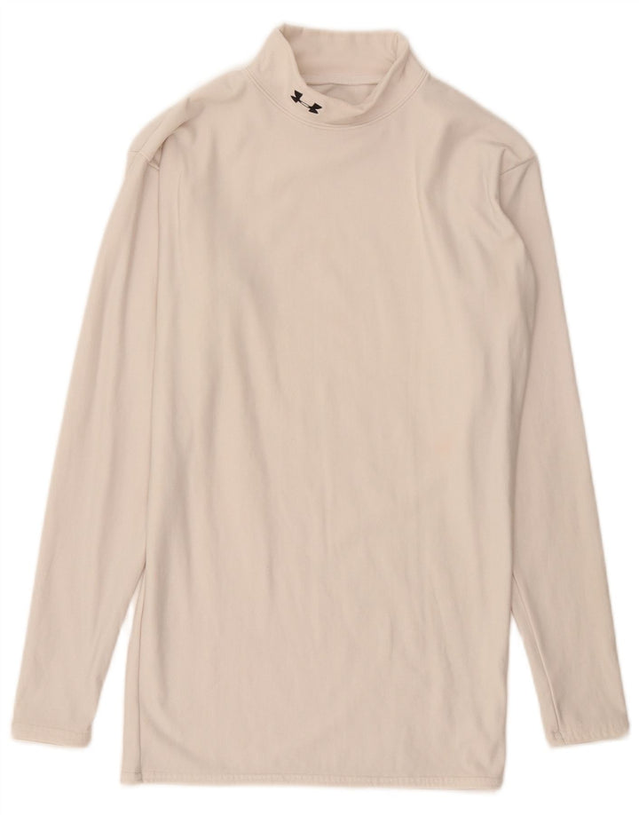 Under Armour Damen Cold Gear Top Langarm Large Off White Nylon