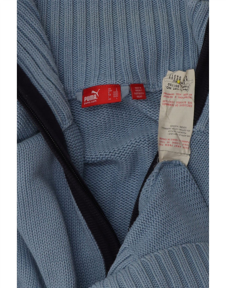 Puma Herren-Strickjacke, groß, blaues Acryl