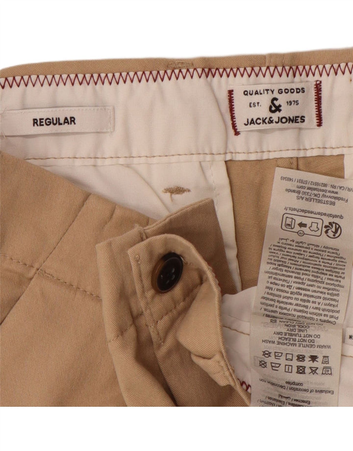 JACK & JONES Mens Regular Chino Shorts  W34 Large  Beige Cotton Vintage Jack & Jones and Second-Hand Jack & Jones from Messina Hembry 