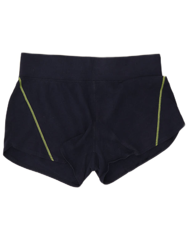FILA Womens Sport Shorts UK 18 XL  Navy Blue Colourblock Cotton