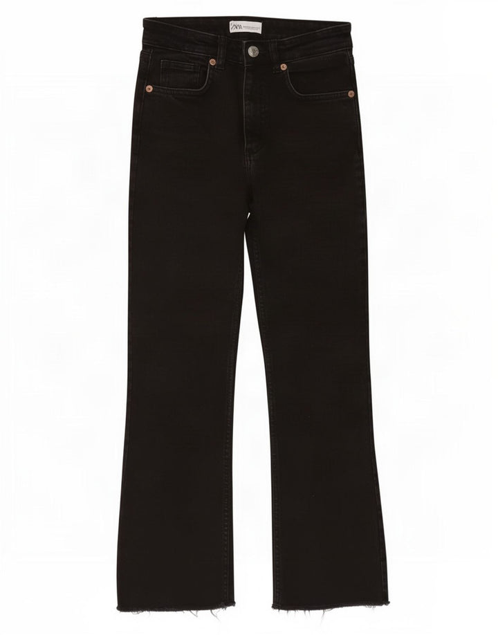 Zara Damen Bootcut Jeans EU 36 XS W26 L26 Schwarz