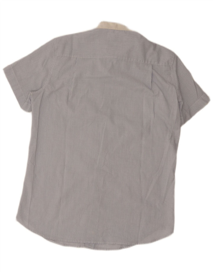 Wrangler Herren Kurzarmhemd Mittelblau gestreift