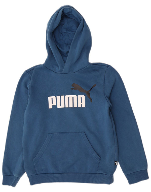 Puma Kapuzenpullover mit Grafik für Jungen, 11–12 Jahre, blaue Baumwolle