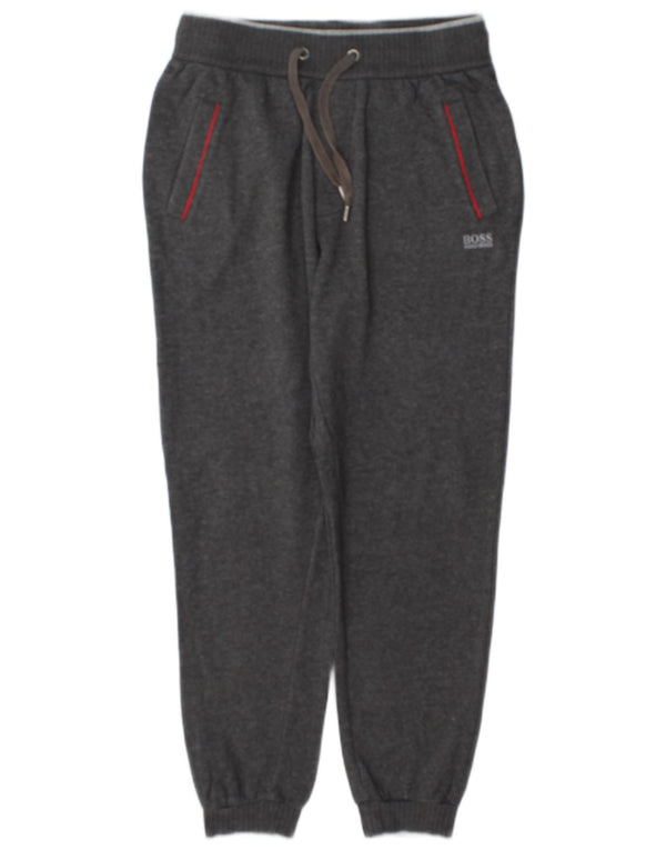 Hugo Boss Herren-Trainingshose, Jogginghose, klein, grau gefleckte Baumwolle