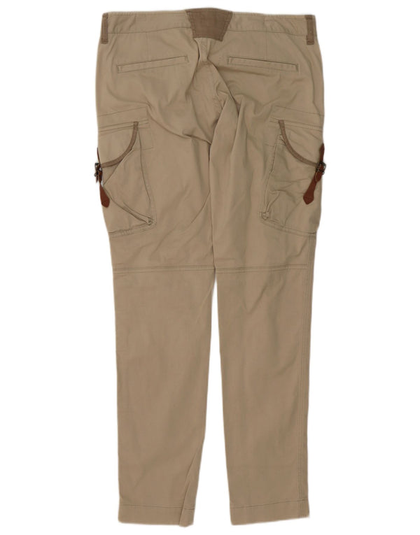 Massimo Dutti Damen Slim Cargohose W30 L32 Beige Baumwolle
