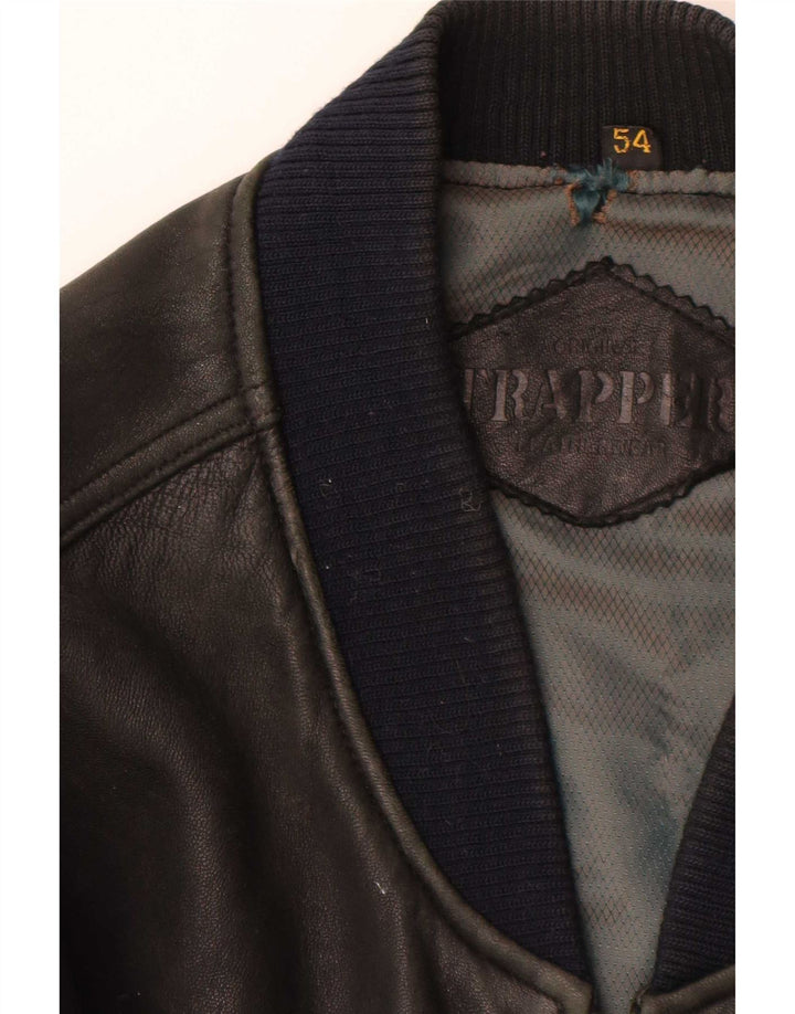 Trapper Herren Lederjacke IT 54 2XL Schwarz