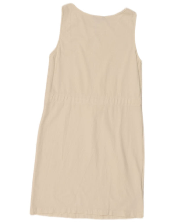 Massimo Dutti Damen Ärmelloses Etuikleid UK 12 Mittelweißes Polyester