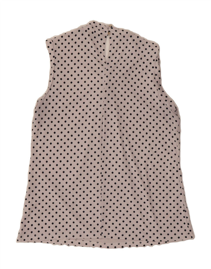 TOMMY HILFIGER Womens Sleeveless Blouse Top UK 12 Medium White Polka Dot Vintage Tommy Hilfiger and Second-Hand Tommy Hilfiger from Messina Hembry 
