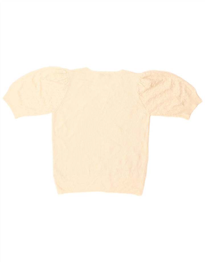 Marks & Spencer Damen-Pullover mit V-Ausschnitt, Gr. 14, Mittel, gebrochenes Weiß