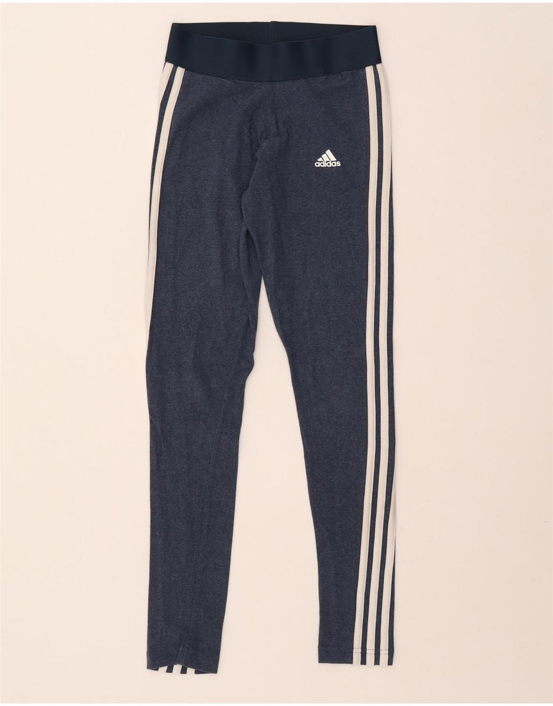 ADIDAS Damen Leggings UK 4/6 XS Marineblaue Baumwolle