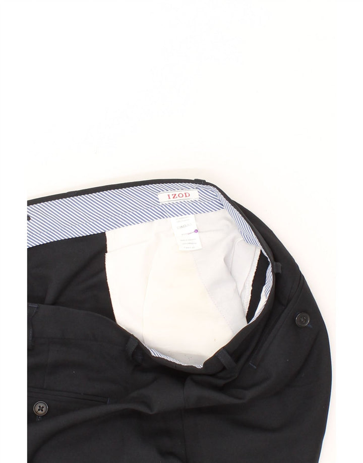IZOD Mens Slim Suit Trousers W38 L30 Navy Blue Polyester Vintage Izod and Second-Hand Izod from Messina Hembry 