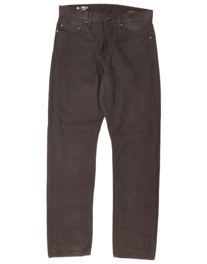 G-Star Herren Straight Jeans W31 L32 Schwarze Baumwolle