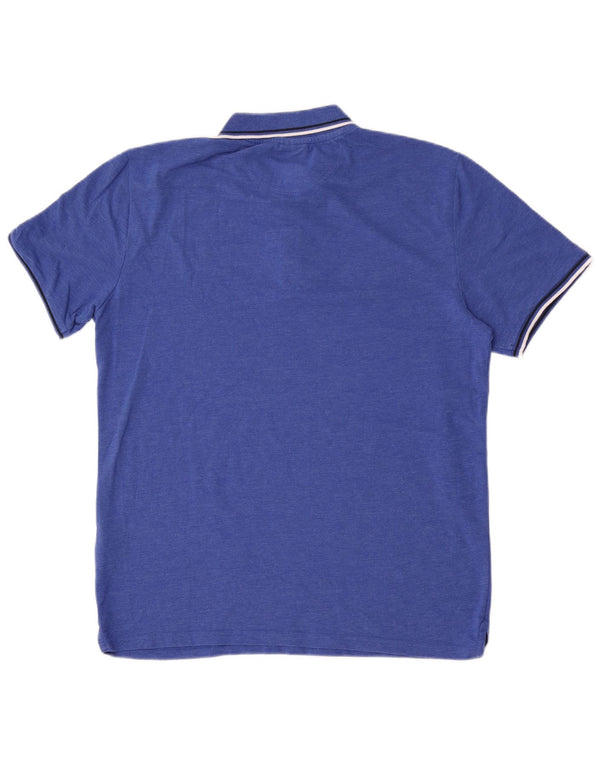 Champion Herren-Poloshirt XL, blau gestreift, Baumwolle
