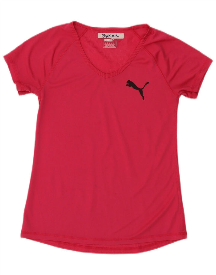 PUMA Womens T-Shirt Top UK 10 Small  Pink Polyester