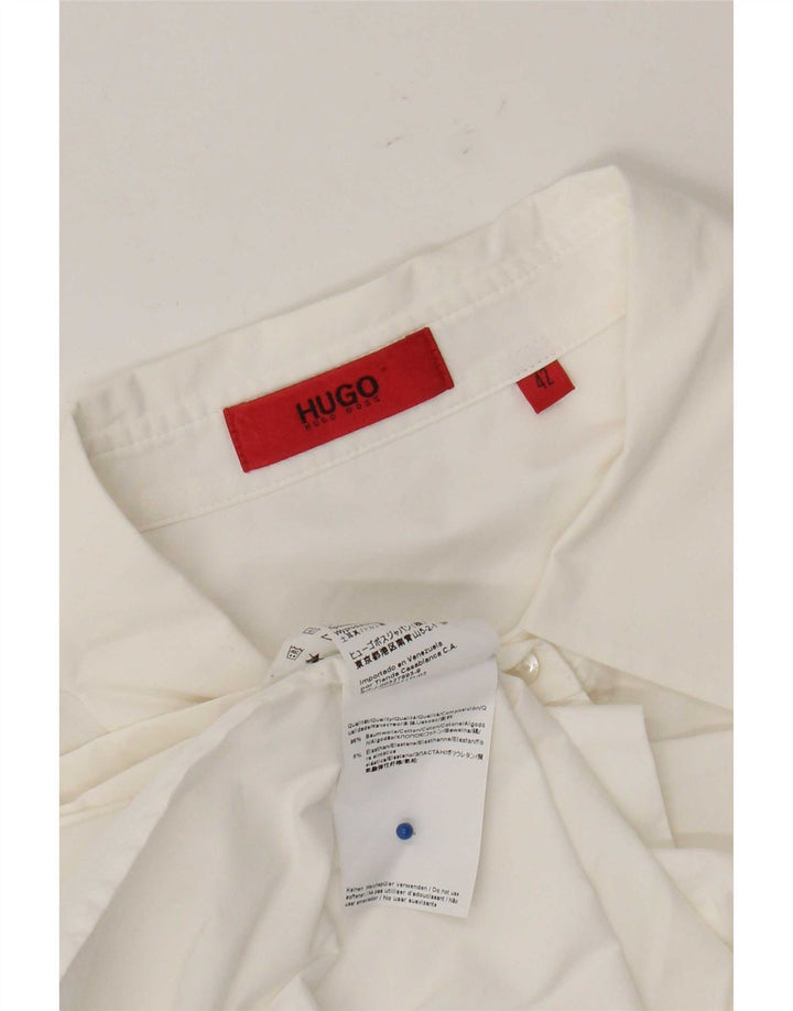 Hugo Boss Damenhemd IT 42 Mittelweiße Baumwolle