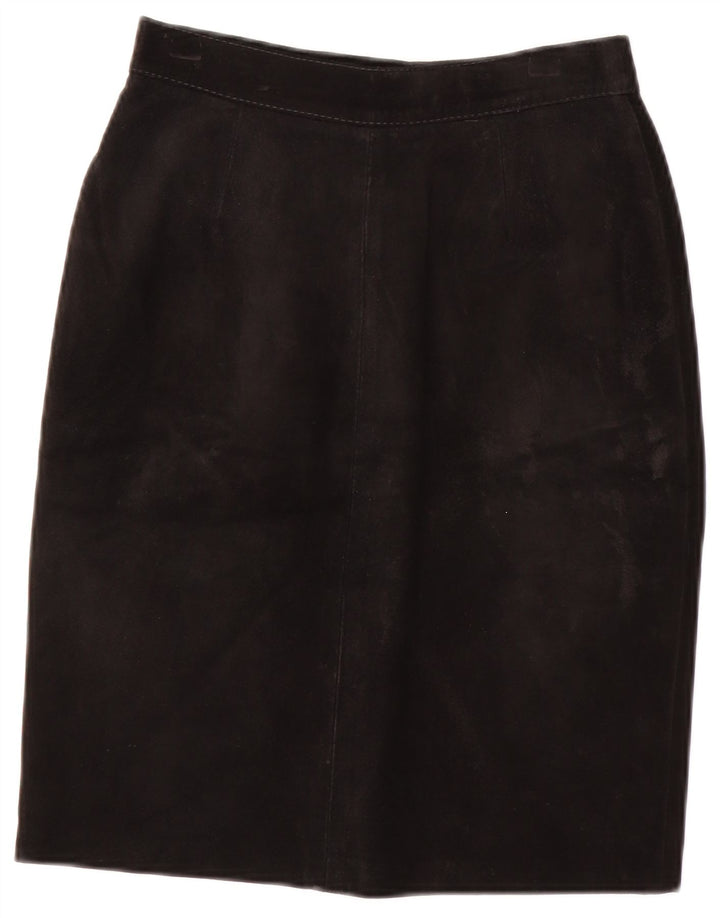 Vintage Damen Wildlederrock IT 40 Small W24 Schwarz