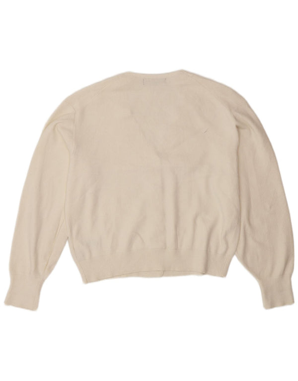 Marks & Spencer Damen-Cardigan-Pullover UK 14 Mittelweiße Viskose