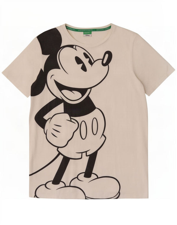 Benetton Womens Disney Graphic T-Shirt Top UK 14 Large Weiße Baumwolle
